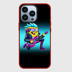 Чехол для iPhone 13 Pro Sponge Bob - rock guitarist - ai art, цвет: 3D-красный