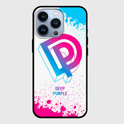 Чехол для iPhone 13 Pro Deep Purple neon gradient style, цвет: 3D-черный