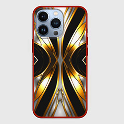 Чехол для iPhone 13 Pro Неоновый узор стальная бабочка, цвет: 3D-красный