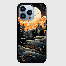 Чехол для iPhone 13 Pro Хрустальные новогодние рисунки, цвет: 3D-черный