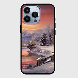 Чехол для iPhone 13 Pro Морозная сказка праздника, цвет: 3D-черный