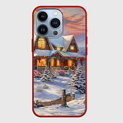 Чехол для iPhone 13 Pro Звездная полночь подарков, цвет: 3D-красный