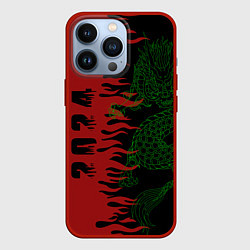 Чехол iPhone 13 Pro Зеленый дракон - 2024