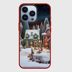 Чехол для iPhone 13 Pro Морозная сказка праздника, цвет: 3D-красный