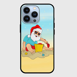 Чехол для iPhone 13 Pro Дед Мороз на море, цвет: 3D-черный