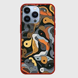 Чехол для iPhone 13 Pro Пятна необычной формы, цвет: 3D-красный