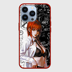 Чехол для iPhone 13 Pro Makima - Chainsaw man, цвет: 3D-красный