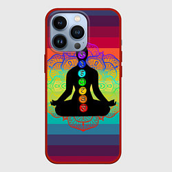 Чехол для iPhone 13 Pro Символ кундалини йоги - чакры исцеления, цвет: 3D-красный
