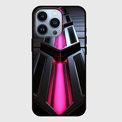 Чехол для iPhone 13 Pro Розовые неоновые вставки в черной конструкции, цвет: 3D-черный