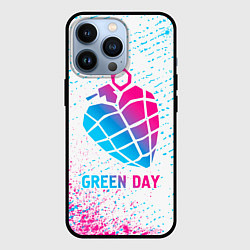 Чехол для iPhone 13 Pro Green Day neon gradient style, цвет: 3D-черный