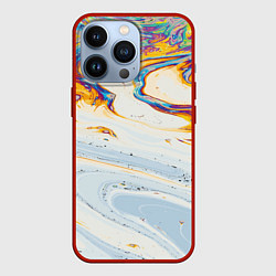 Чехол для iPhone 13 Pro Магия масляного отражения, цвет: 3D-красный