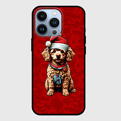Чехол для iPhone 13 Pro Новогодний пёсик - паттерн с драконом, цвет: 3D-черный