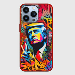 Чехол для iPhone 13 Pro Дональд Трамп - граффити - нейросеть, цвет: 3D-красный