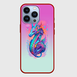 Чехол для iPhone 13 Pro Funny dragon - ai art, цвет: 3D-красный