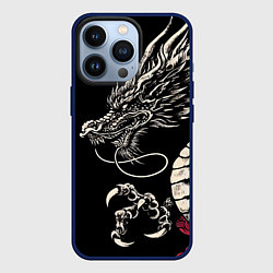 Чехол для iPhone 13 Pro Japanese dragon - irezumi - art, цвет: 3D-тёмно-синий