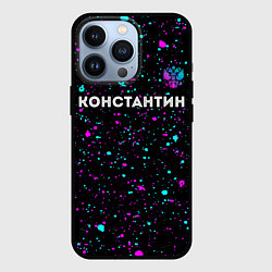 Чехол iPhone 13 Pro Константин и неоновый герб России посередине