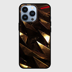 Чехол для iPhone 13 Pro Золотые камни абстракт, цвет: 3D-черный