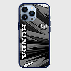 Чехол для iPhone 13 Pro Honda - монохромный спортивный, цвет: 3D-тёмно-синий