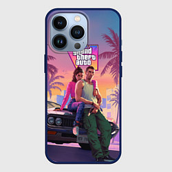 Чехол для iPhone 13 Pro Главные герои gta 6, цвет: 3D-тёмно-синий