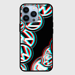 Чехол для iPhone 13 Pro Volkswagen glitch pattern, цвет: 3D-черный