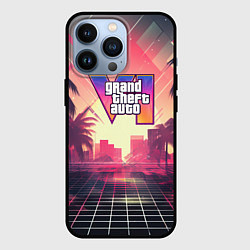 Чехол для iPhone 13 Pro GTA 6 retro abstract logo, цвет: 3D-черный
