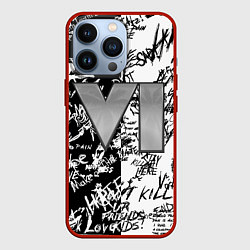 Чехол для iPhone 13 Pro GTA 6 чб, цвет: 3D-красный