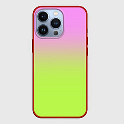 Чехол iPhone 13 Pro Розовый и ярко-зеленый градиент