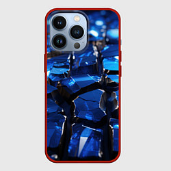 Чехол для iPhone 13 Pro Синие яркие кубики, цвет: 3D-красный