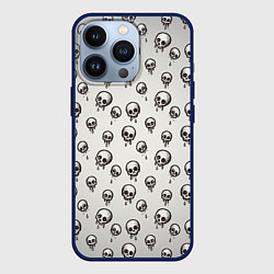 Чехол для iPhone 13 Pro Мультяшные черепки абстрактный паттерн, цвет: 3D-тёмно-синий