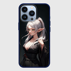 Чехол для iPhone 13 Pro Фрирен в кимоно- Sou sou no frieren, цвет: 3D-тёмно-синий