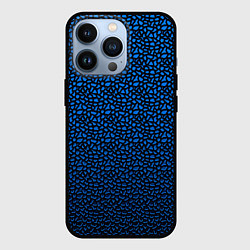 Чехол для iPhone 13 Pro Синий объёмный паттерн, цвет: 3D-черный