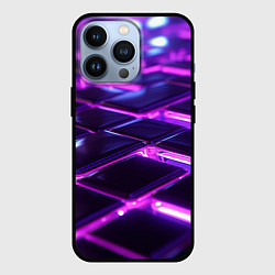 Чехол для iPhone 13 Pro Фиолетовая неоновая плитка, цвет: 3D-черный