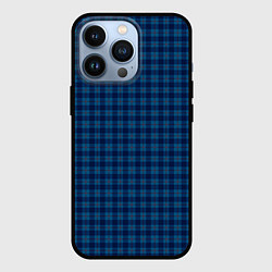 Чехол для iPhone 13 Pro Тёмно-синий клетчатый, цвет: 3D-черный
