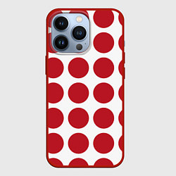Чехол для iPhone 13 Pro Красные круги, цвет: 3D-красный