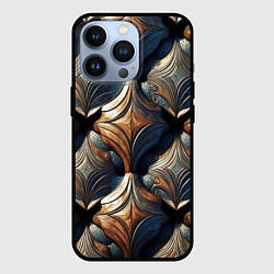 Чехол для iPhone 13 Pro Деревянные узоры щита, цвет: 3D-черный