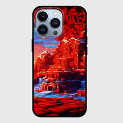 Чехол для iPhone 13 Pro Город в стиле майнкрафт, цвет: 3D-черный