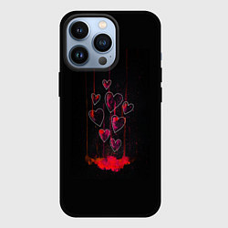 Чехол для iPhone 13 Pro Раненые сердца, цвет: 3D-черный