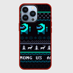 Чехол iPhone 13 Pro Among us зима олени