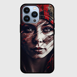 Чехол для iPhone 13 Pro Русская девушка в камуфляже, цвет: 3D-черный