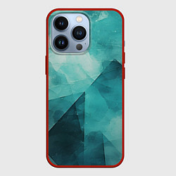 Чехол для iPhone 13 Pro Гранжевая бирюза, цвет: 3D-красный