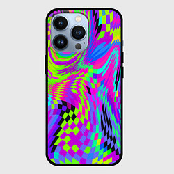 Чехол для iPhone 13 Pro Психоделический глитч, цвет: 3D-черный