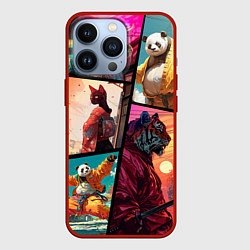 Чехол для iPhone 13 Pro Animal GTA, цвет: 3D-красный