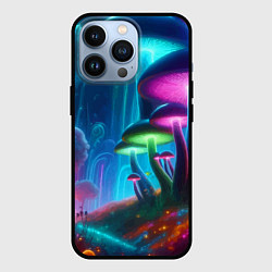 Чехол для iPhone 13 Pro Планета цветных неоновых грибов, цвет: 3D-черный