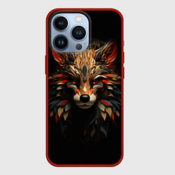 Чехол для iPhone 13 Pro Красавец лис мозаика, цвет: 3D-красный
