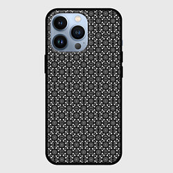 Чехол для iPhone 13 Pro Чёрно-белый узоры паттерн, цвет: 3D-черный