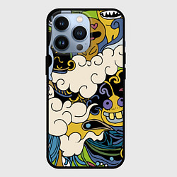 Чехол для iPhone 13 Pro Облачные монстры, цвет: 3D-черный