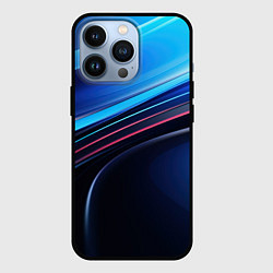Чехол iPhone 13 Pro Синяя и черная абстракция геометрическая