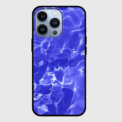 Чехол для iPhone 13 Pro Синяя вода текстура, цвет: 3D-черный