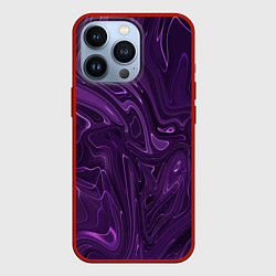 Чехол для iPhone 13 Pro Абстакция на темно фиолетовом, цвет: 3D-красный