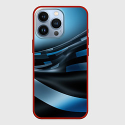 Чехол для iPhone 13 Pro Черно-синий абстрактный спортивный стиль, цвет: 3D-красный